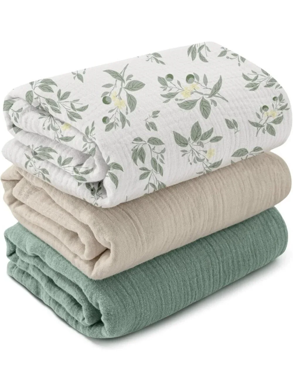 Ultra Soft Muslin Swaddle Blankets for Newborns, 3-Pack, 100% Cotton, Large